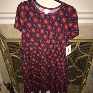 LuLaRoe High Low Dress in Red and Blue Pattern